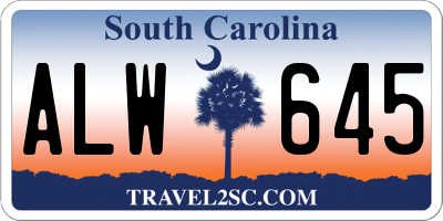 SC license plate ALW645