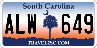 SC license plate ALW649