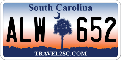 SC license plate ALW652