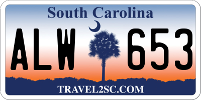 SC license plate ALW653