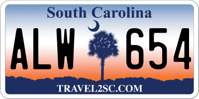 SC license plate ALW654