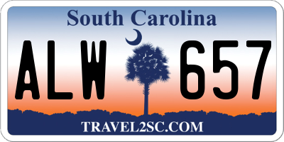 SC license plate ALW657