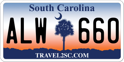 SC license plate ALW660