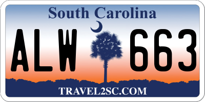 SC license plate ALW663
