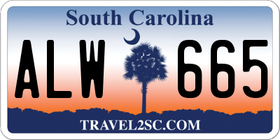 SC license plate ALW665