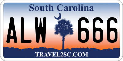 SC license plate ALW666