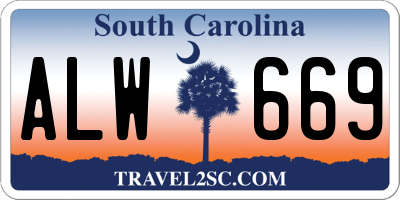 SC license plate ALW669
