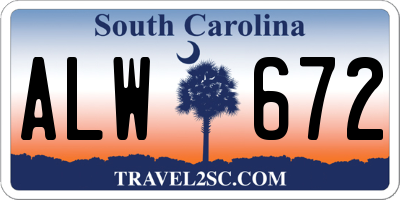 SC license plate ALW672
