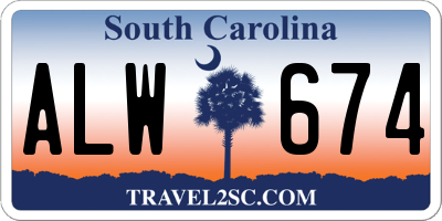 SC license plate ALW674
