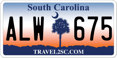 SC license plate ALW675