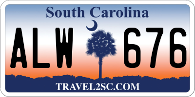 SC license plate ALW676