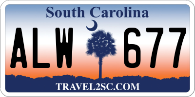 SC license plate ALW677