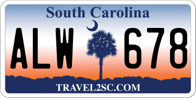 SC license plate ALW678