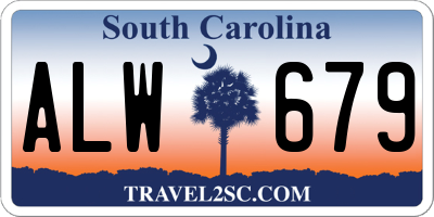 SC license plate ALW679
