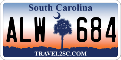 SC license plate ALW684