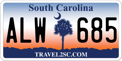 SC license plate ALW685
