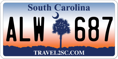 SC license plate ALW687