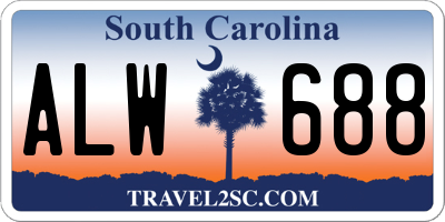 SC license plate ALW688