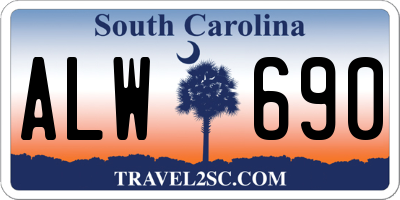 SC license plate ALW690