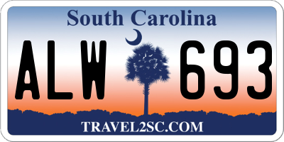 SC license plate ALW693