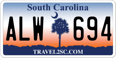 SC license plate ALW694