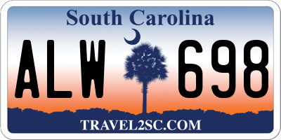 SC license plate ALW698