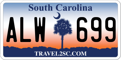 SC license plate ALW699