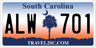 SC license plate ALW701