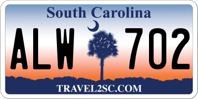 SC license plate ALW702