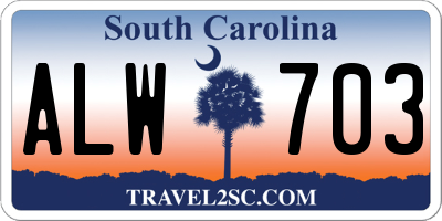 SC license plate ALW703