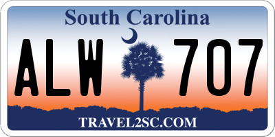 SC license plate ALW707