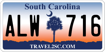 SC license plate ALW716