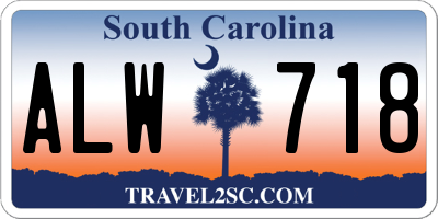 SC license plate ALW718