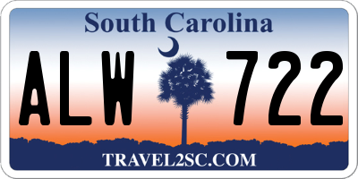 SC license plate ALW722