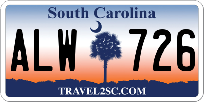 SC license plate ALW726