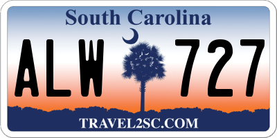 SC license plate ALW727