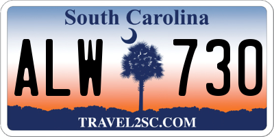 SC license plate ALW730