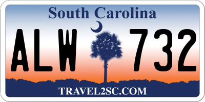 SC license plate ALW732
