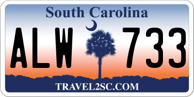 SC license plate ALW733