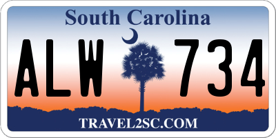 SC license plate ALW734