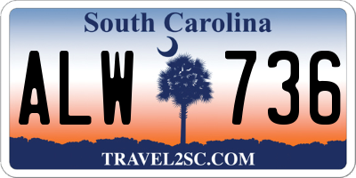 SC license plate ALW736