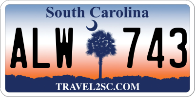 SC license plate ALW743