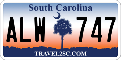 SC license plate ALW747