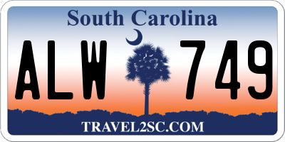 SC license plate ALW749