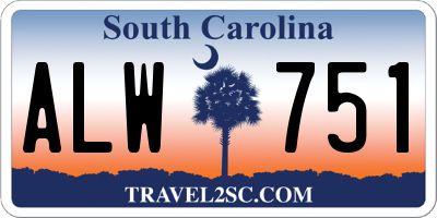 SC license plate ALW751