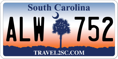 SC license plate ALW752