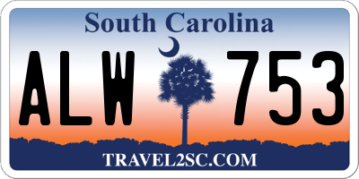 SC license plate ALW753
