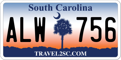 SC license plate ALW756