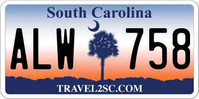 SC license plate ALW758
