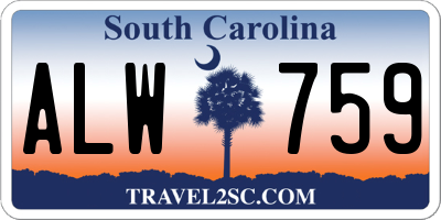 SC license plate ALW759